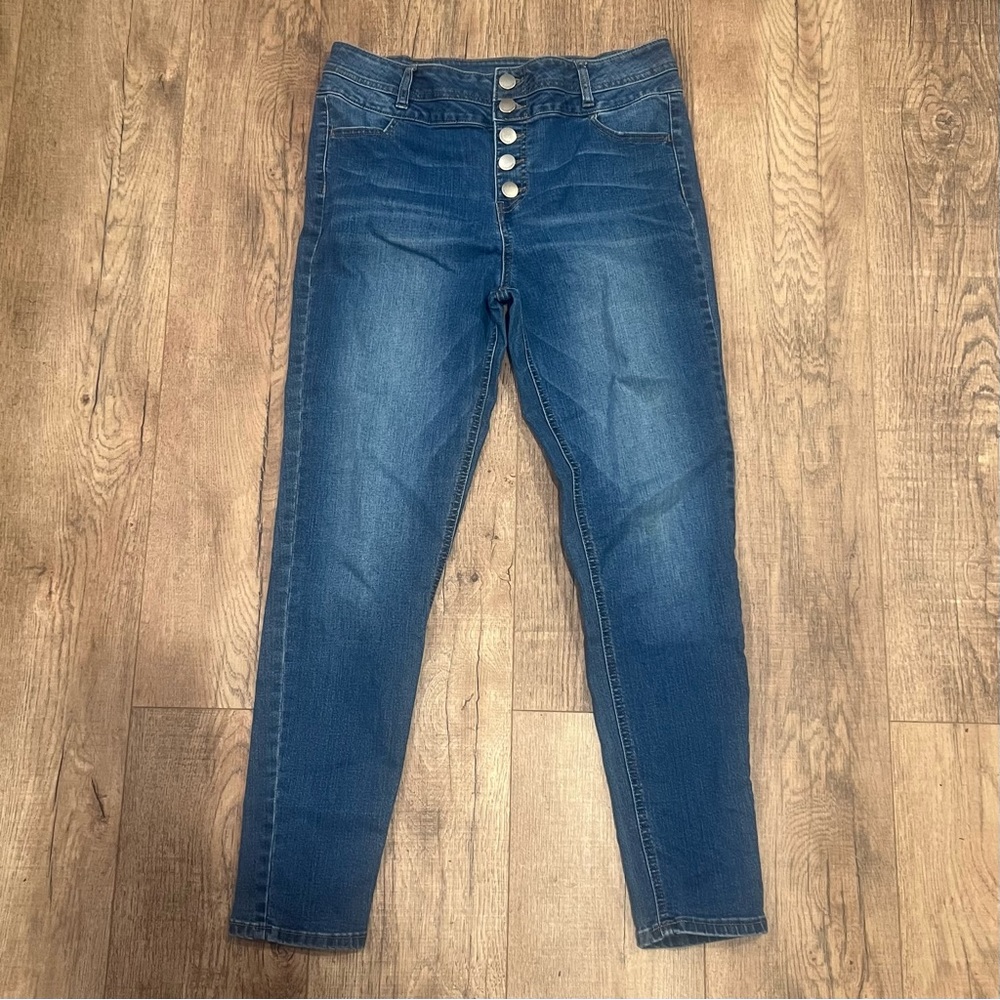 TINSELTOWN | high rise/waist button fly skinny jeans